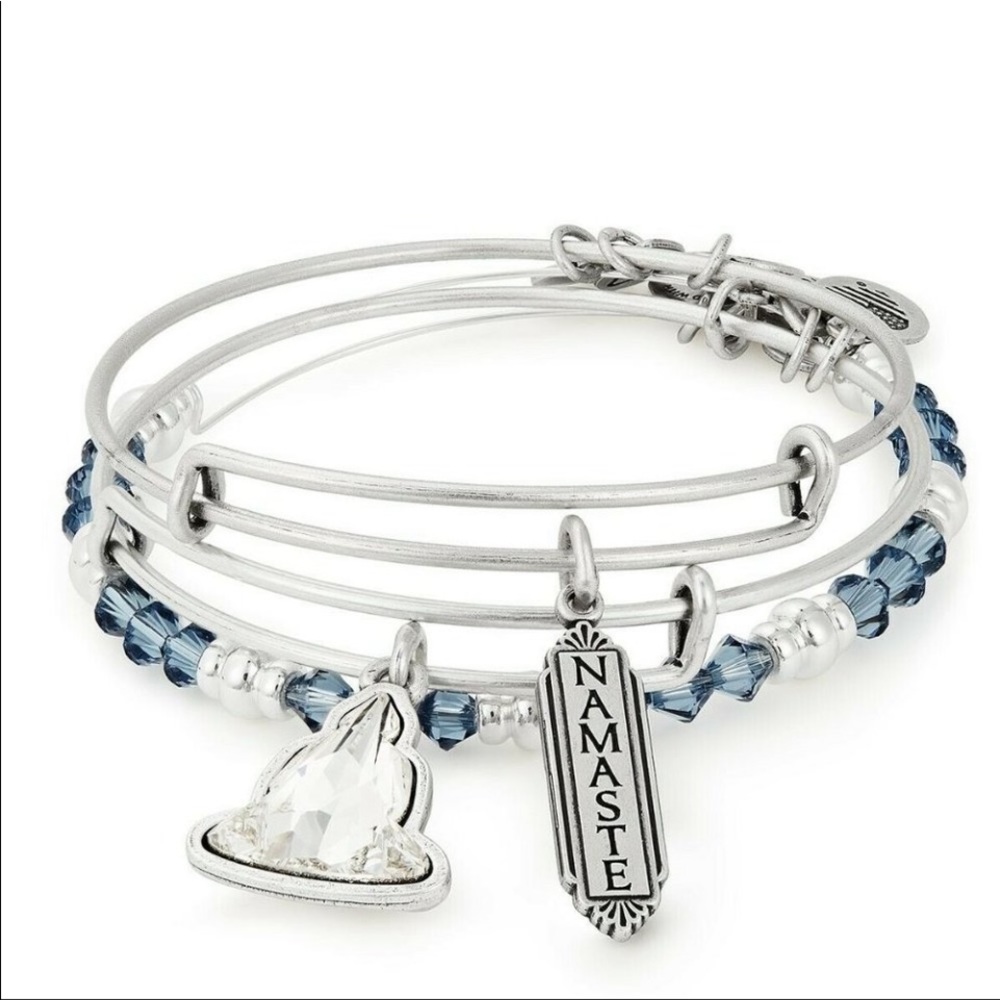 Alex & Ani Crystal Infusion Namaste Bracelet - Rafaelian Silver